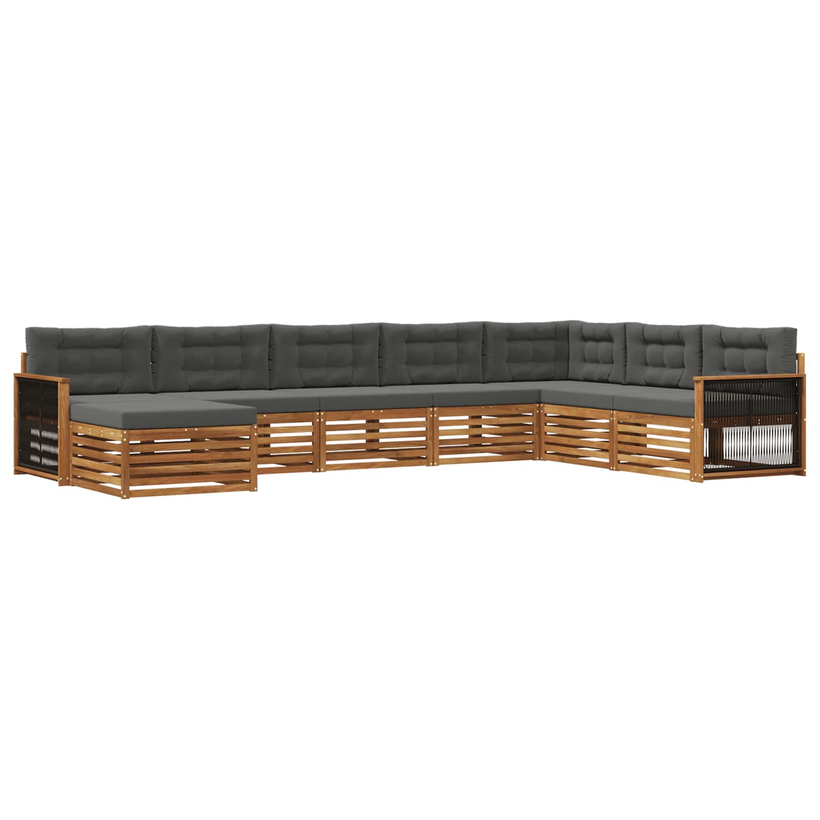 Outdoor-Sofagarnitur 8 stk. Natur und Anthrazit