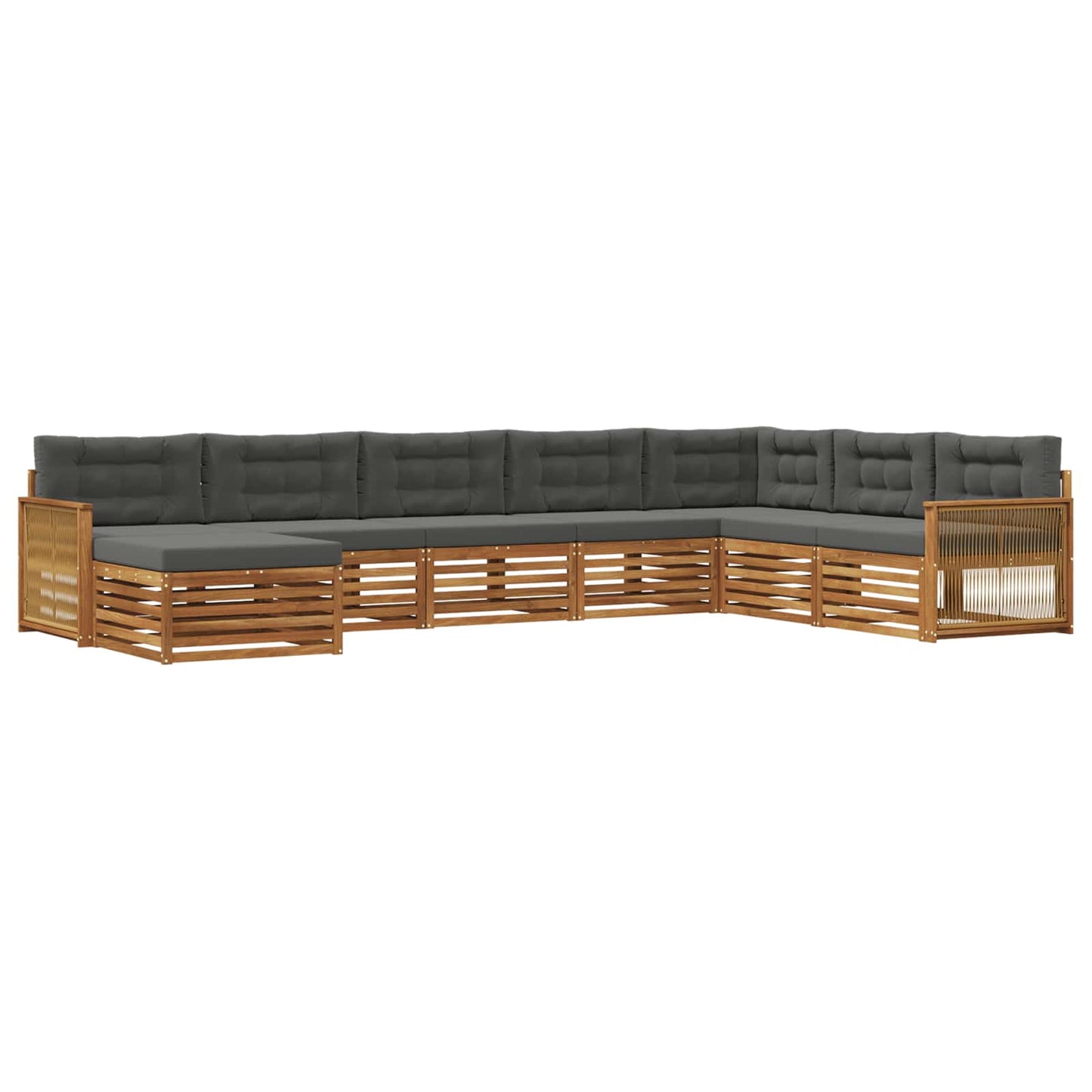 Outdoor-Sofagarnitur 8 stk. Natur und Anthrazit