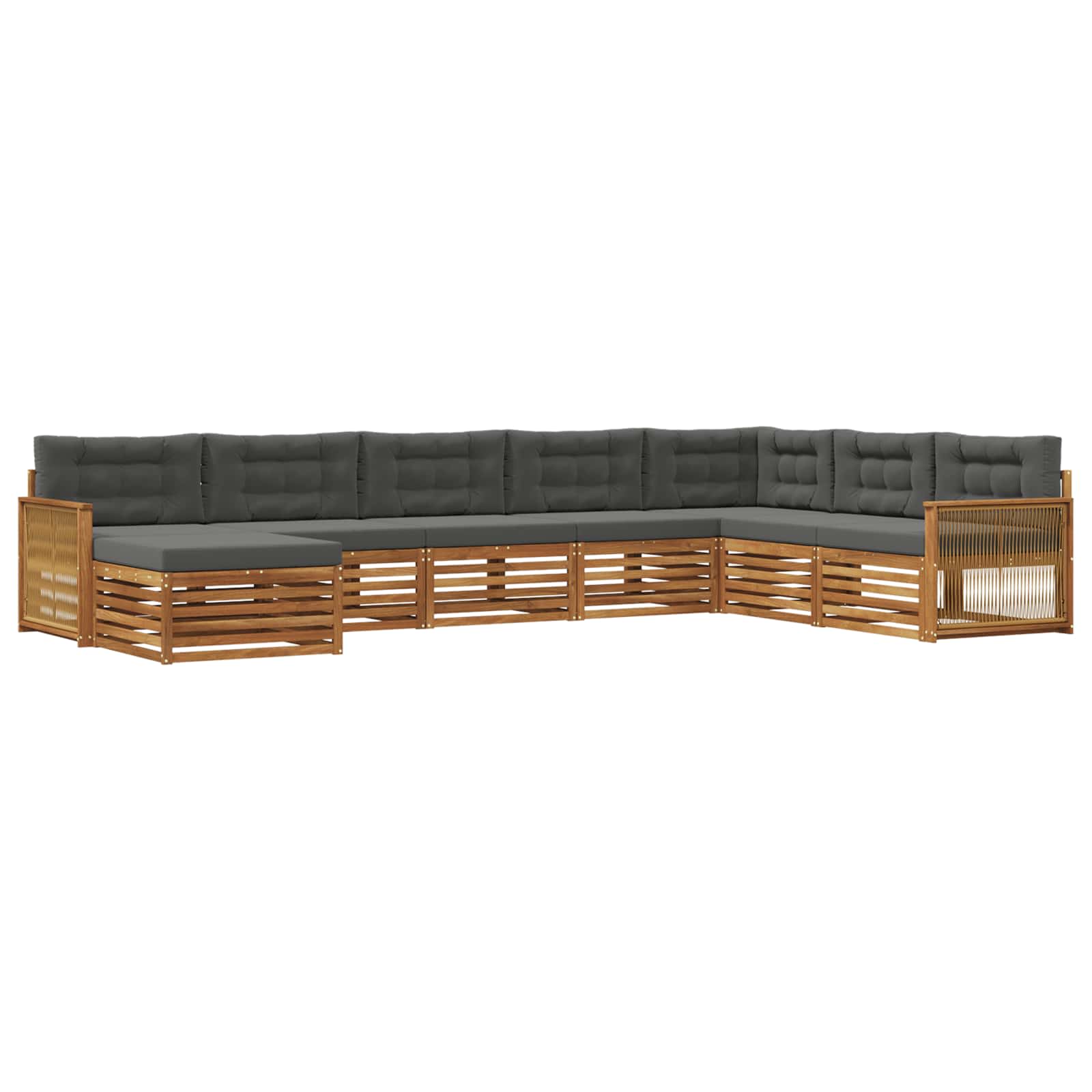 Outdoor-Sofagarnitur 8 stk. Natur und Anthrazit
