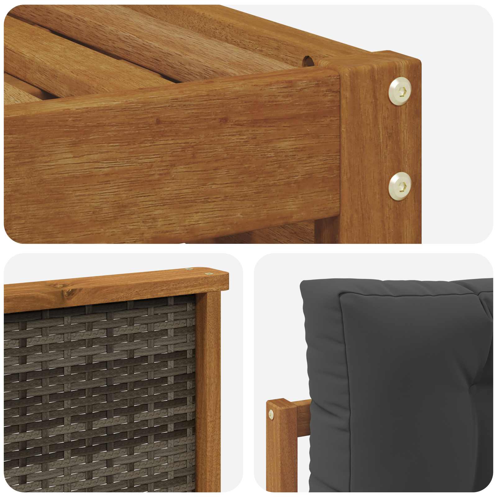 Outdoor-Sofagarnitur 9 stk. Natur und Anthrazit