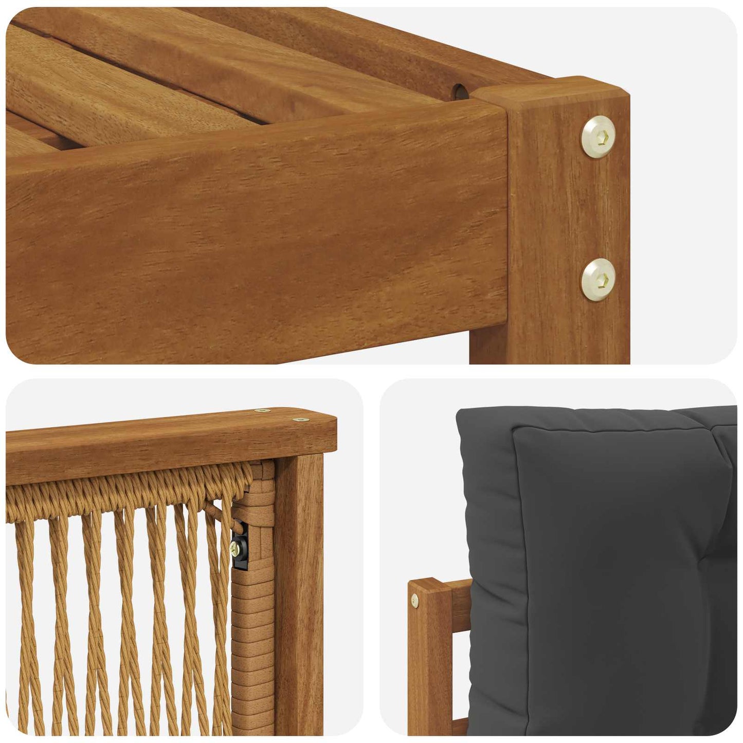 Outdoor-Sofagarnitur 9 stk. Natur und Anthrazit