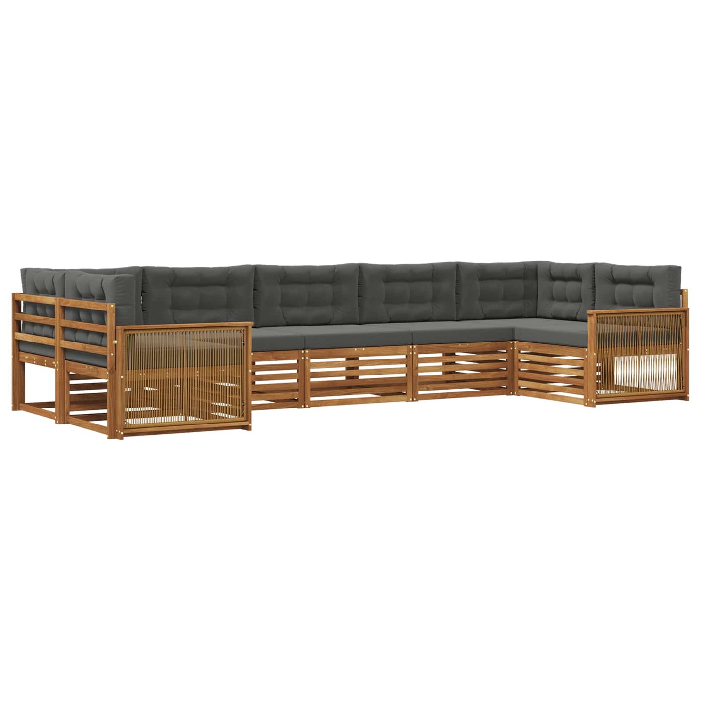 Outdoor-Sofagarnitur 7 stk. Natur und Anthrazit