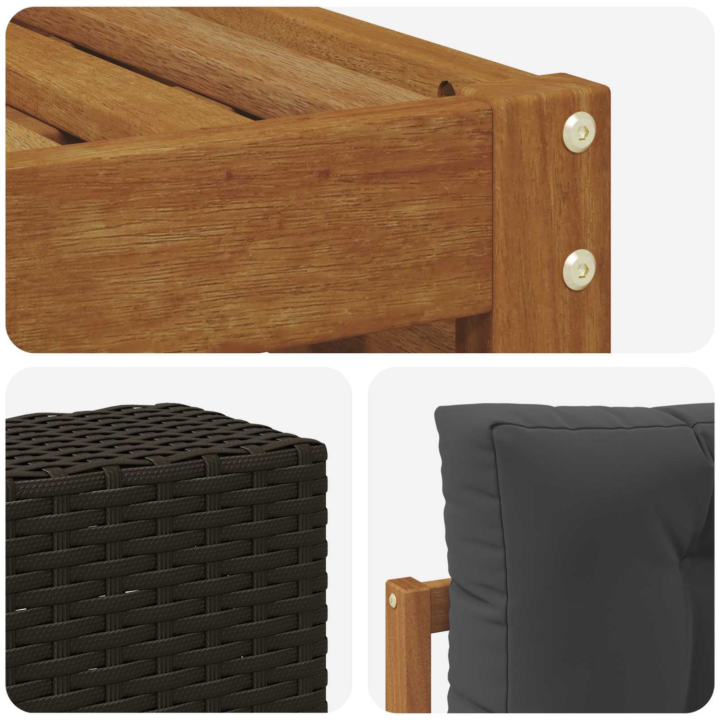 Outdoor-Sofagarnitur 10 stk. Natur und Anthrazit