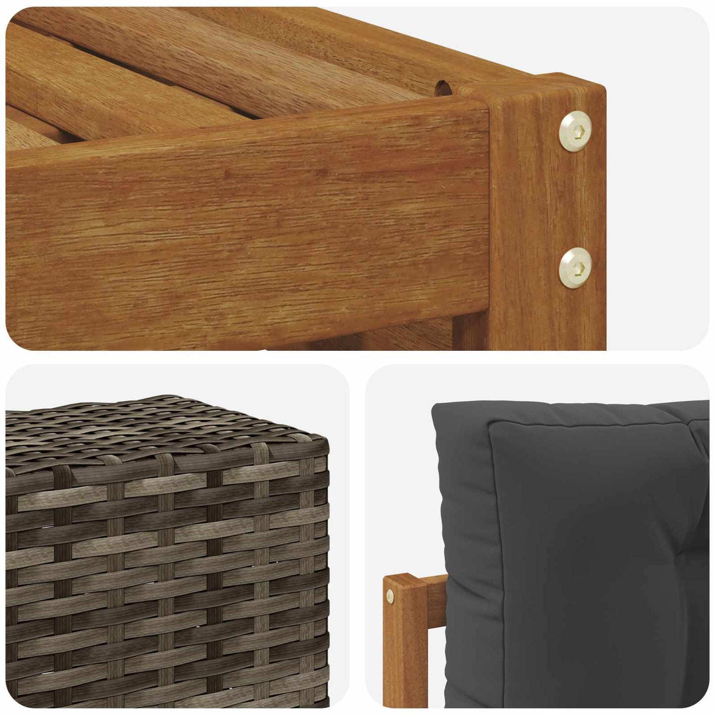 Outdoor-Sofagarnitur 10 stk. Natur und Anthrazit