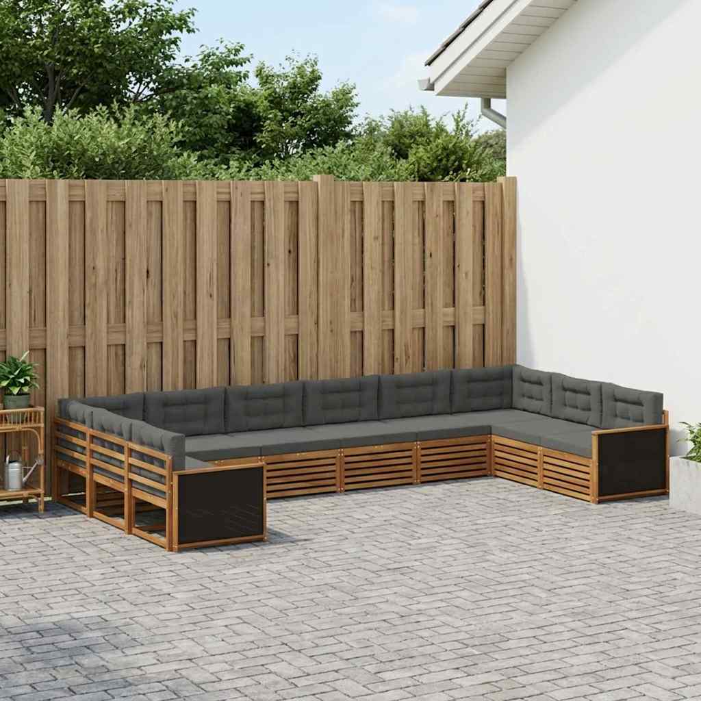 Sofagarnituren mit Kissen 10 pcs Massivholz Akazie