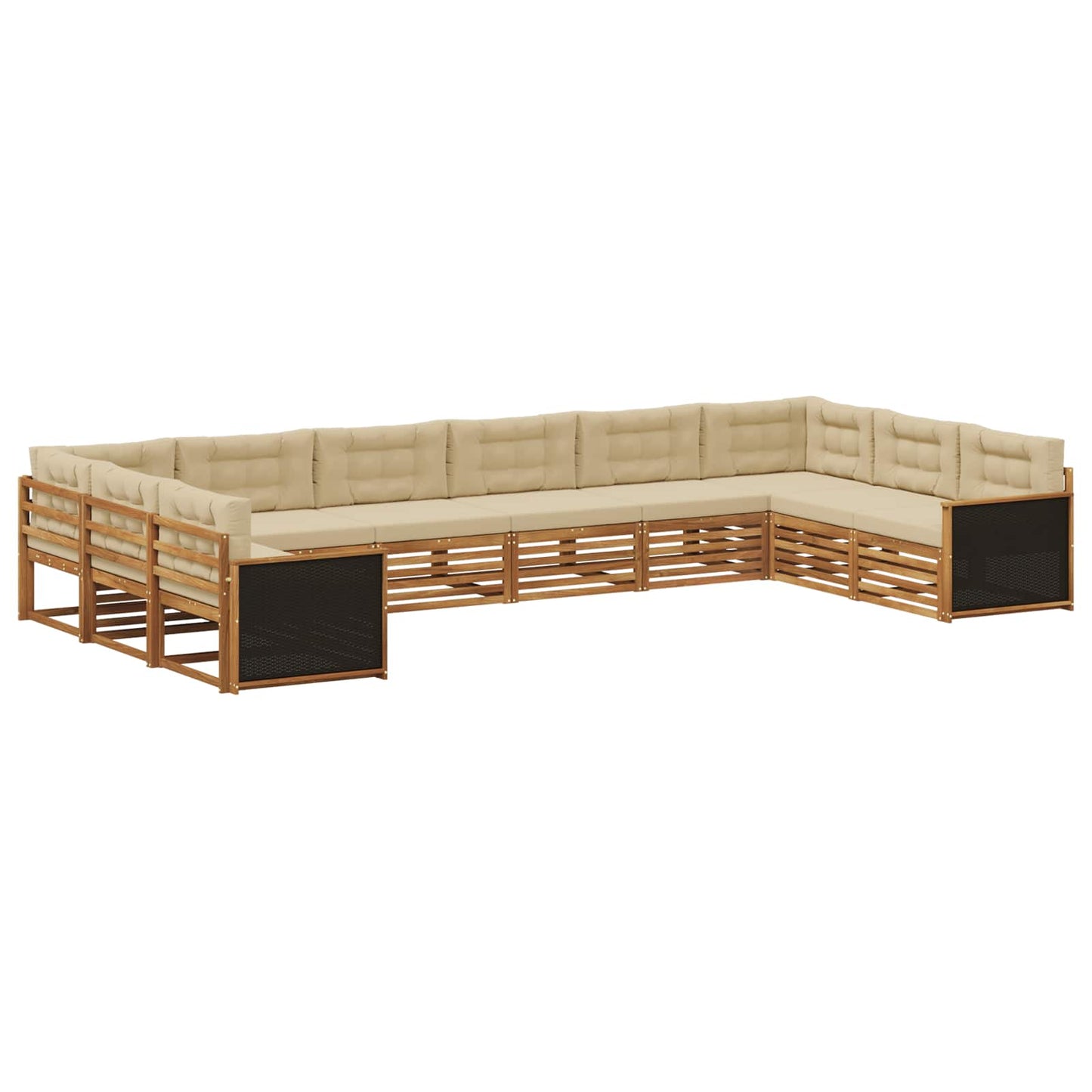 Sofagarnituren mit Kissen 10 pcs Massivholz Akazie