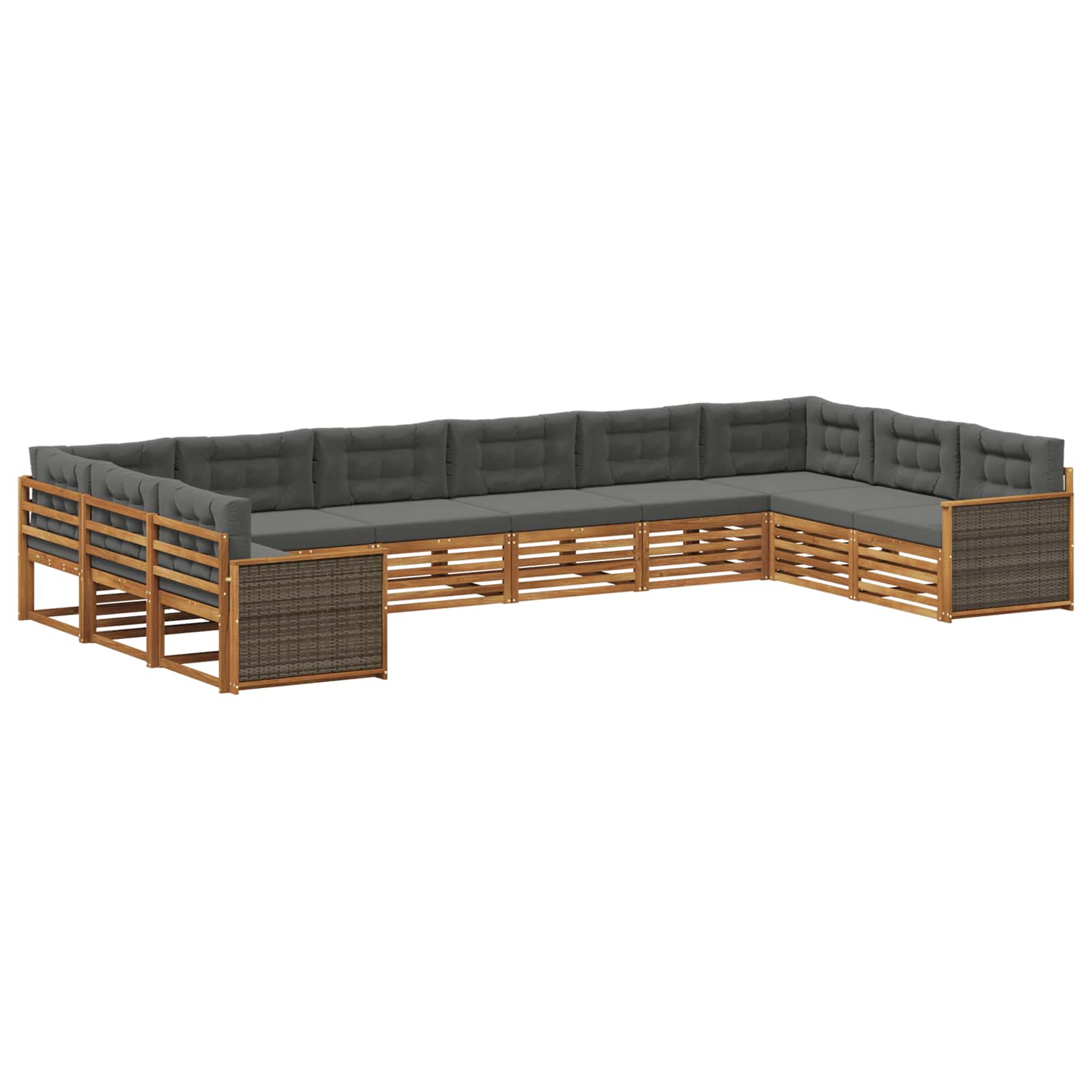 Sofagarnituren mit Kissen 10 pcs Massivholz Akazie