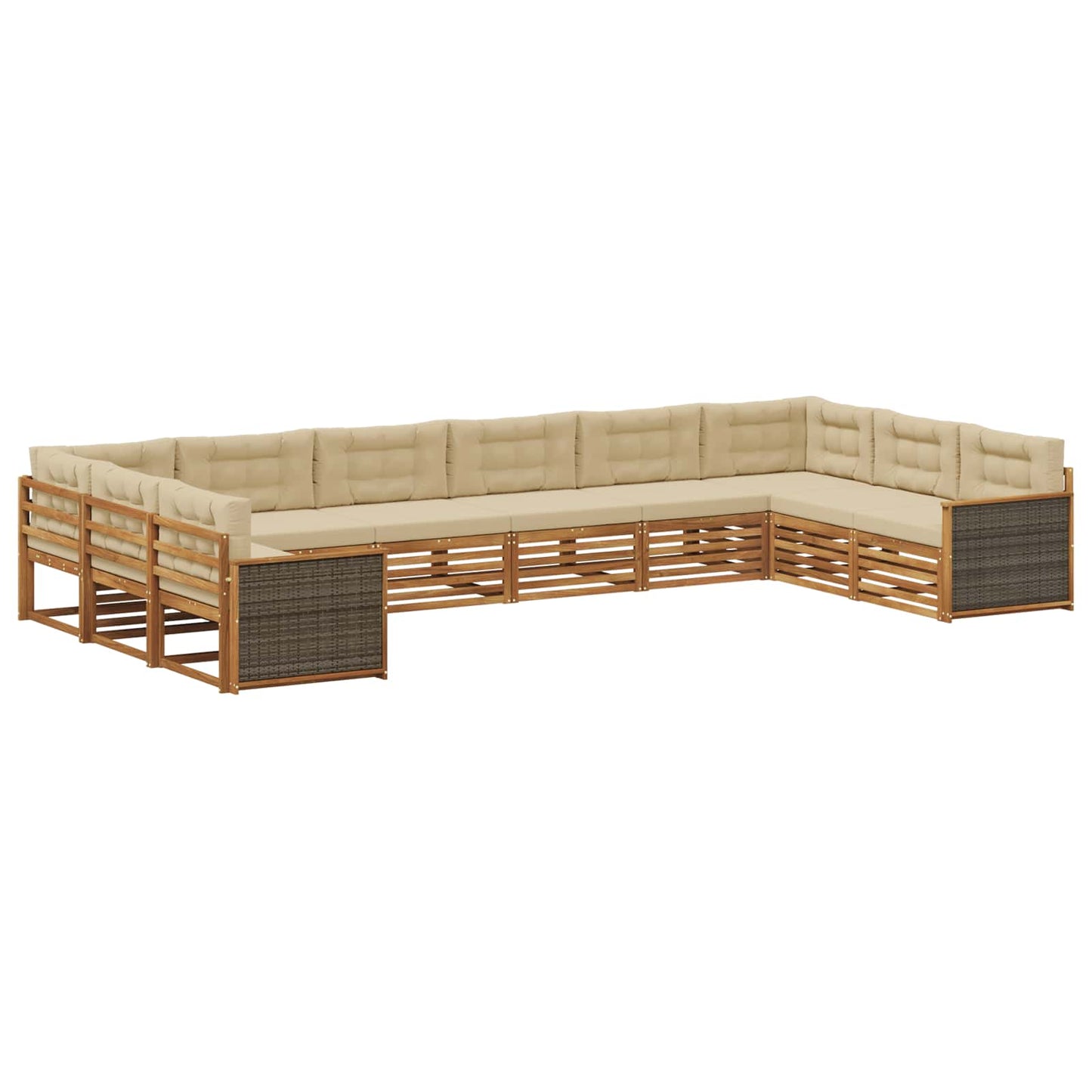 Sofagarnituren mit Kissen 10 pcs Massivholz Akazie