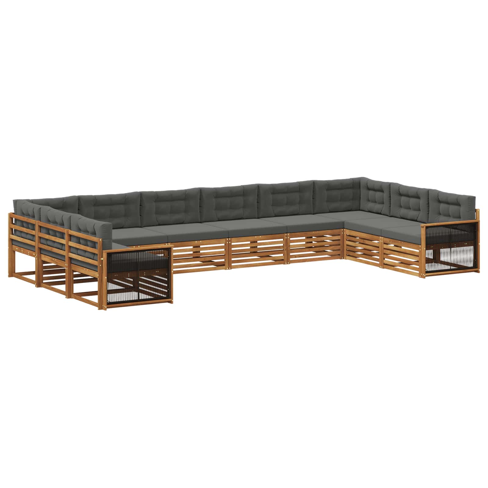 Sofagarnituren mit Kissen 10 pcs Massivholz Akazie