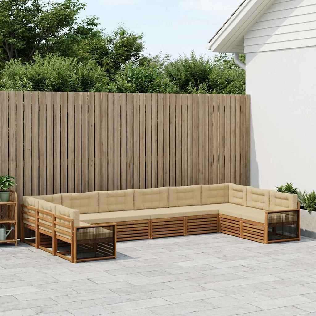 Sofagarnituren mit Kissen 10 pcs Massivholz Akazie