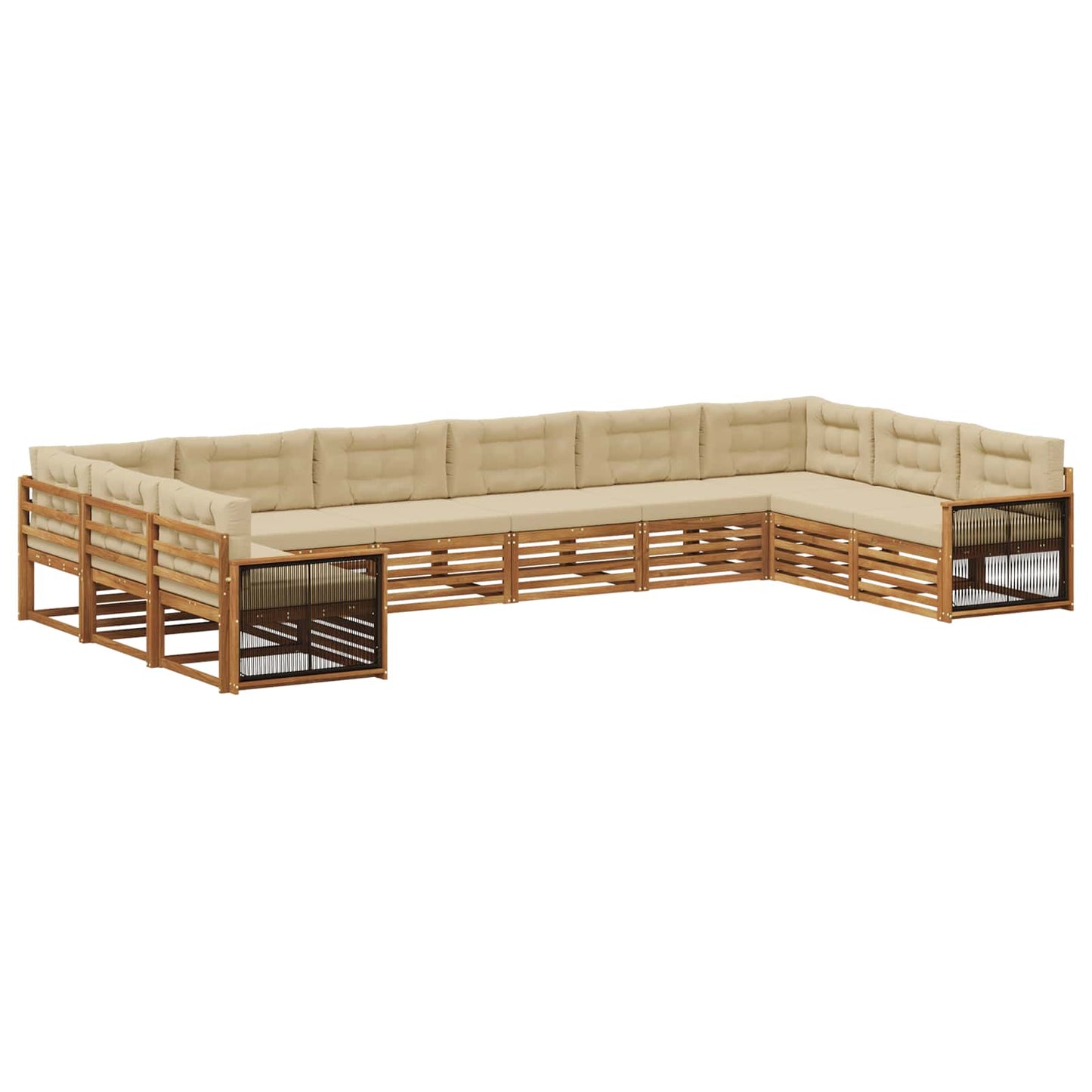 Sofagarnituren mit Kissen 10 pcs Massivholz Akazie