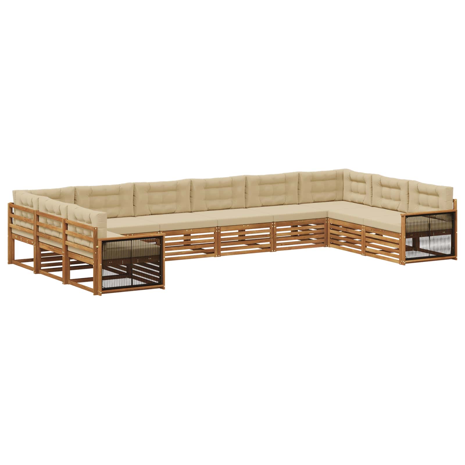 Sofagarnituren mit Kissen 10 pcs Massivholz Akazie