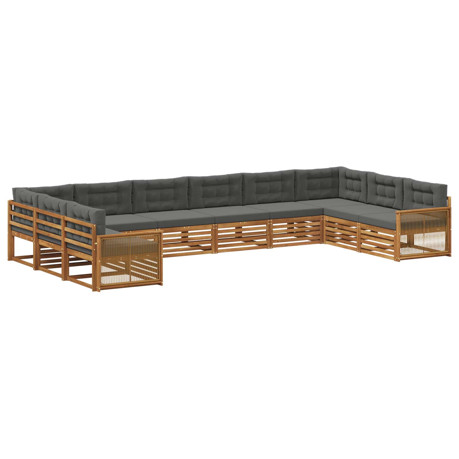 Sofagarnituren mit Kissen 10 pcs Massivholz Akazie