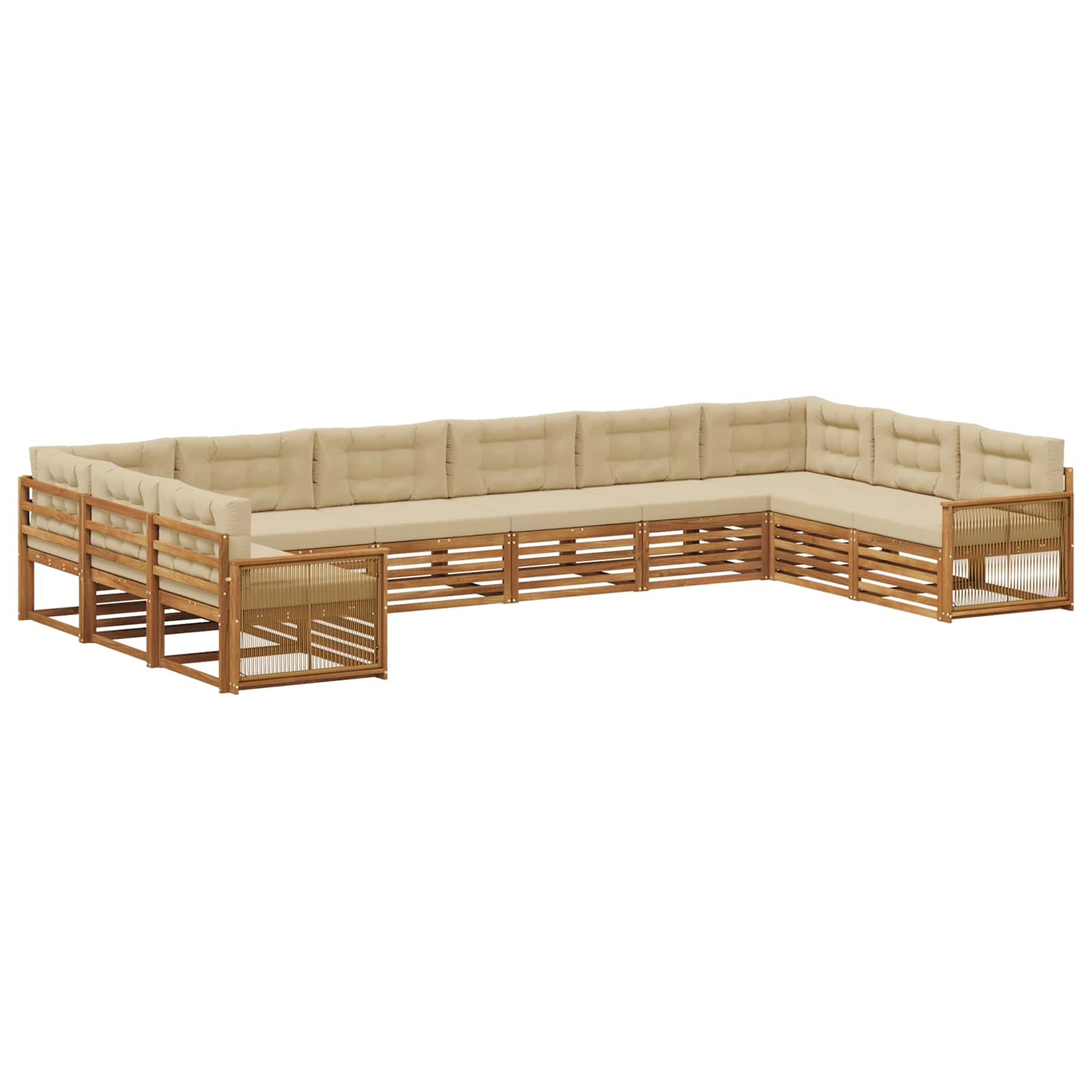 Sofagarnituren mit Kissen 10 pcs Massivholz Akazie