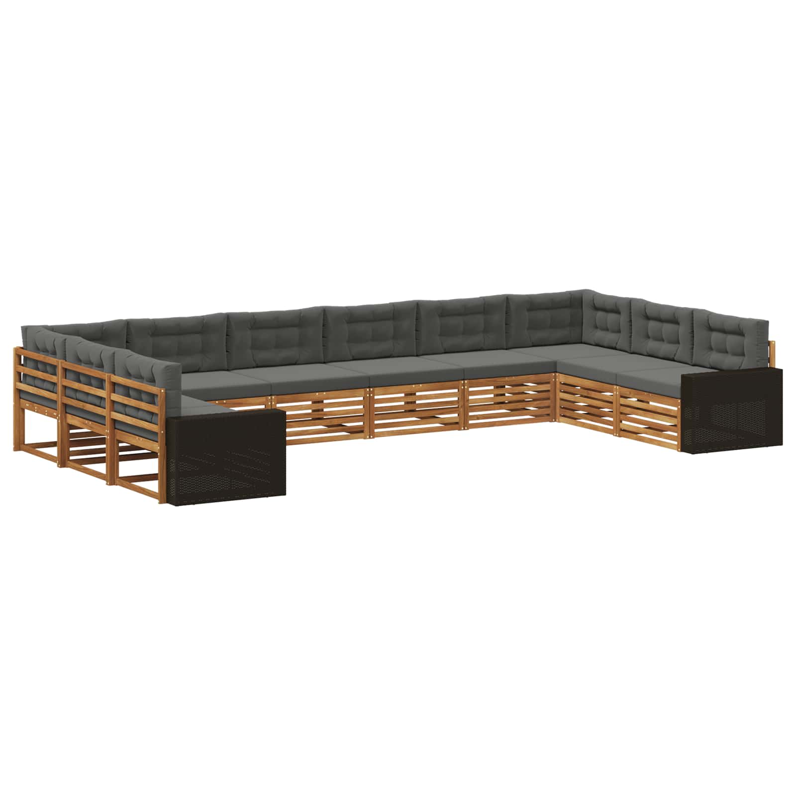 Sofagarnituren mit Kissen 10 pcs Massivholz Akazie