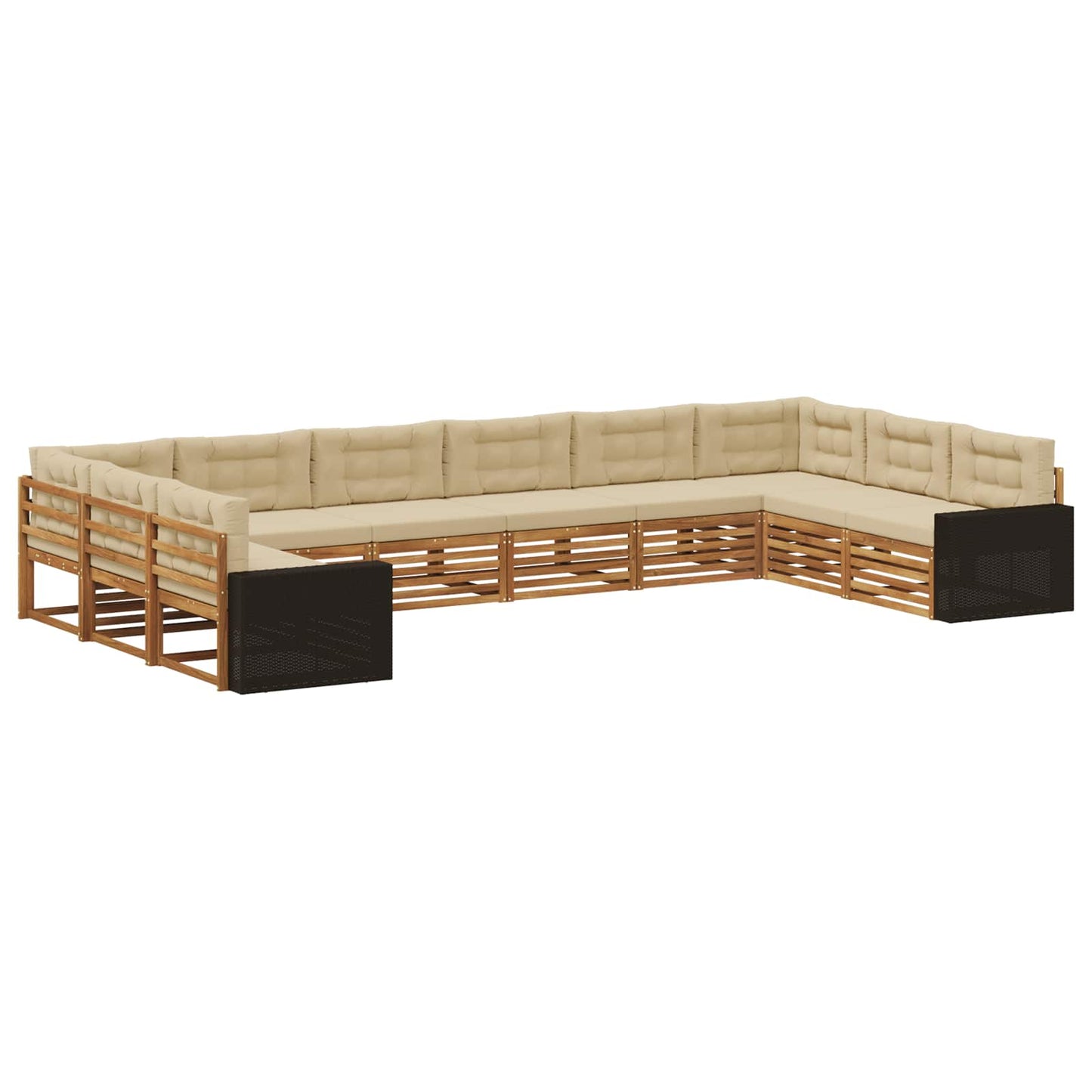 Sofagarnituren mit Kissen 10 pcs Massivholz Akazie