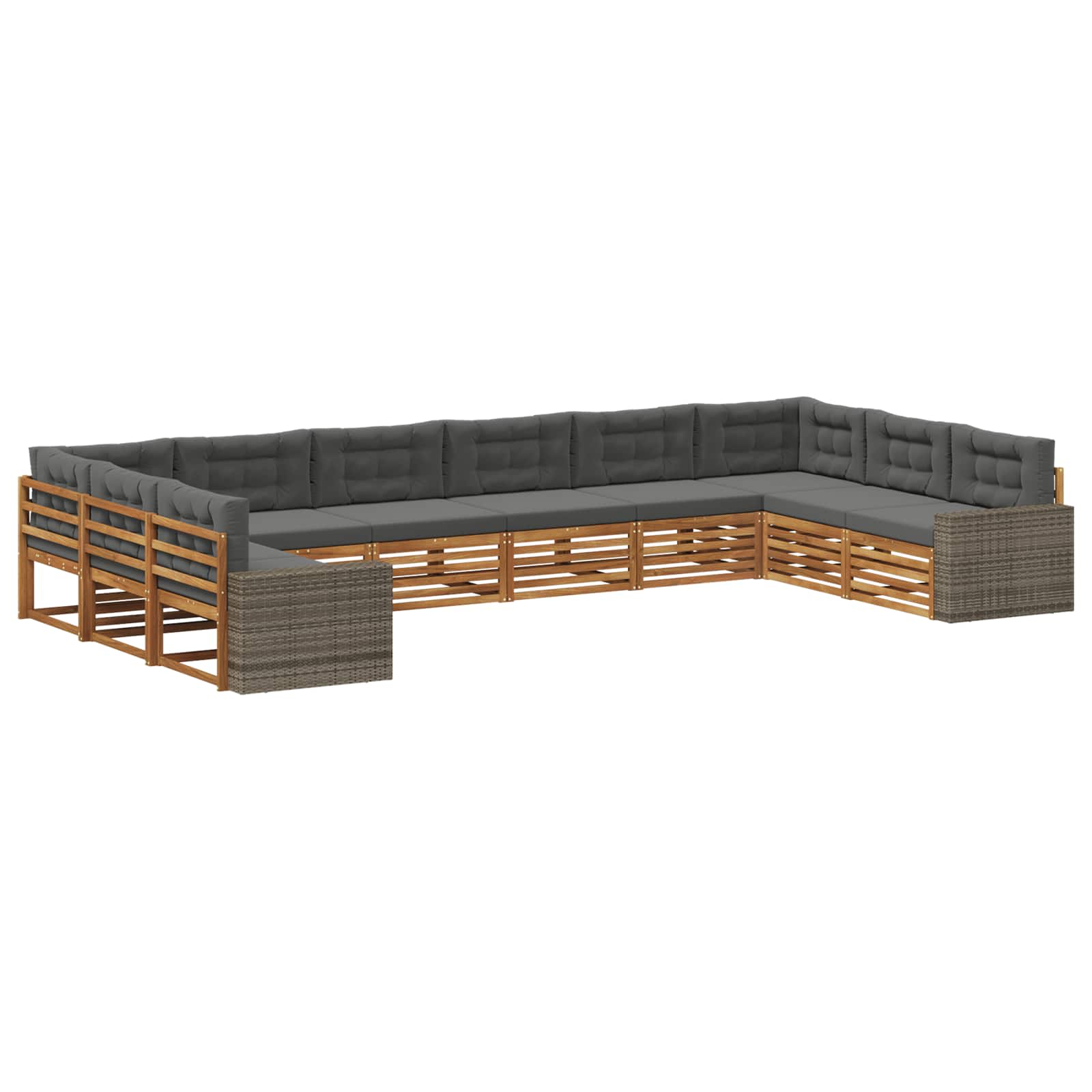 Sofagarnituren mit Kissen 10 pcs Massivholz Akazie
