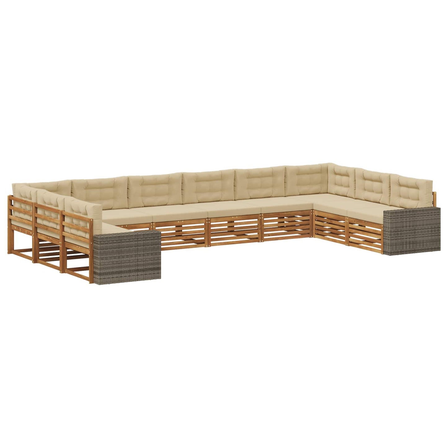 Sofagarnituren mit Kissen 10 pcs Massivholz Akazie