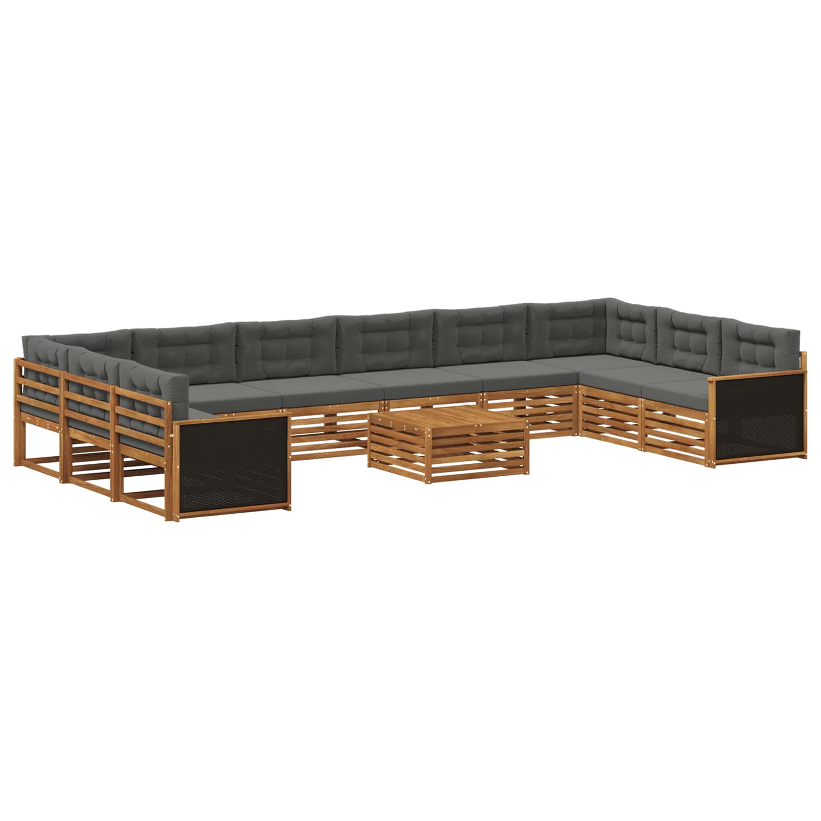 Sofagarnituren mit Kissen 11 pcs Massivholz Akazie