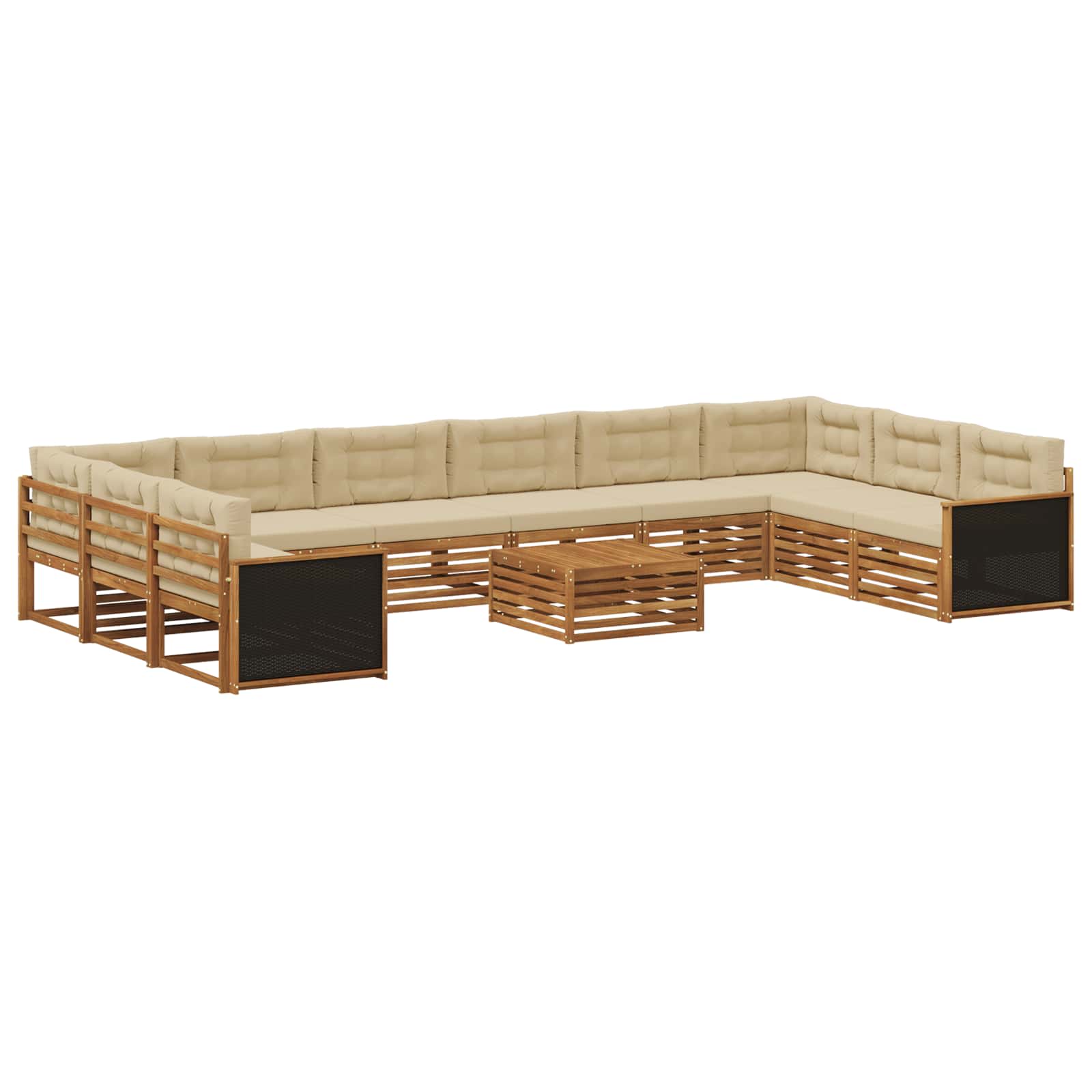 Sofagarnituren mit Kissen 11 pcs Massivholz Akazie