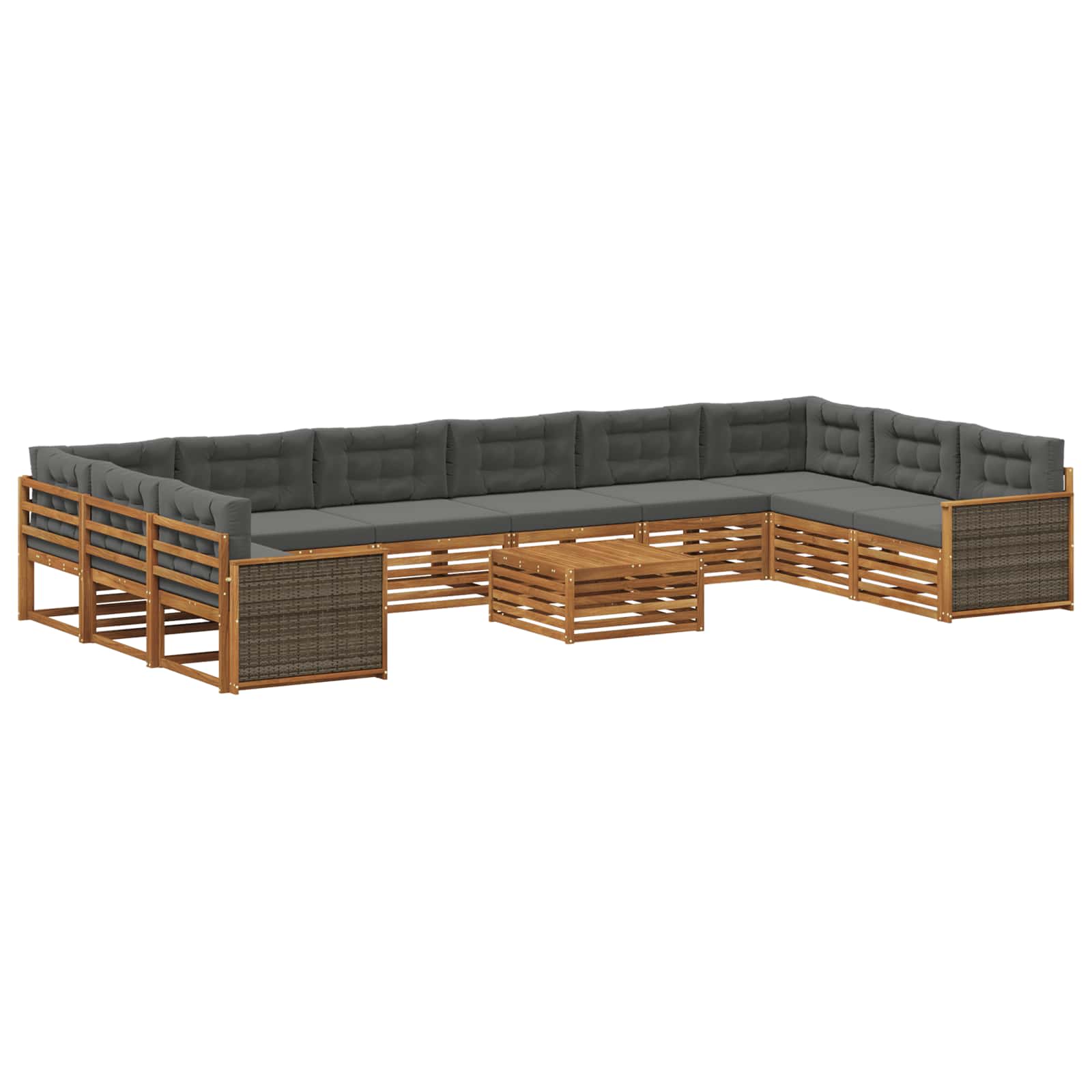 Sofagarnituren mit Kissen 11 pcs Massivholz Akazie