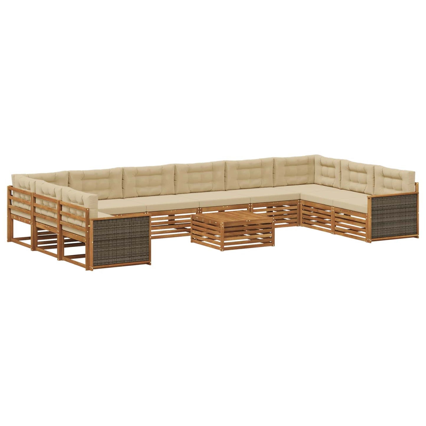 Sofagarnituren mit Kissen 11 pcs Massivholz Akazie