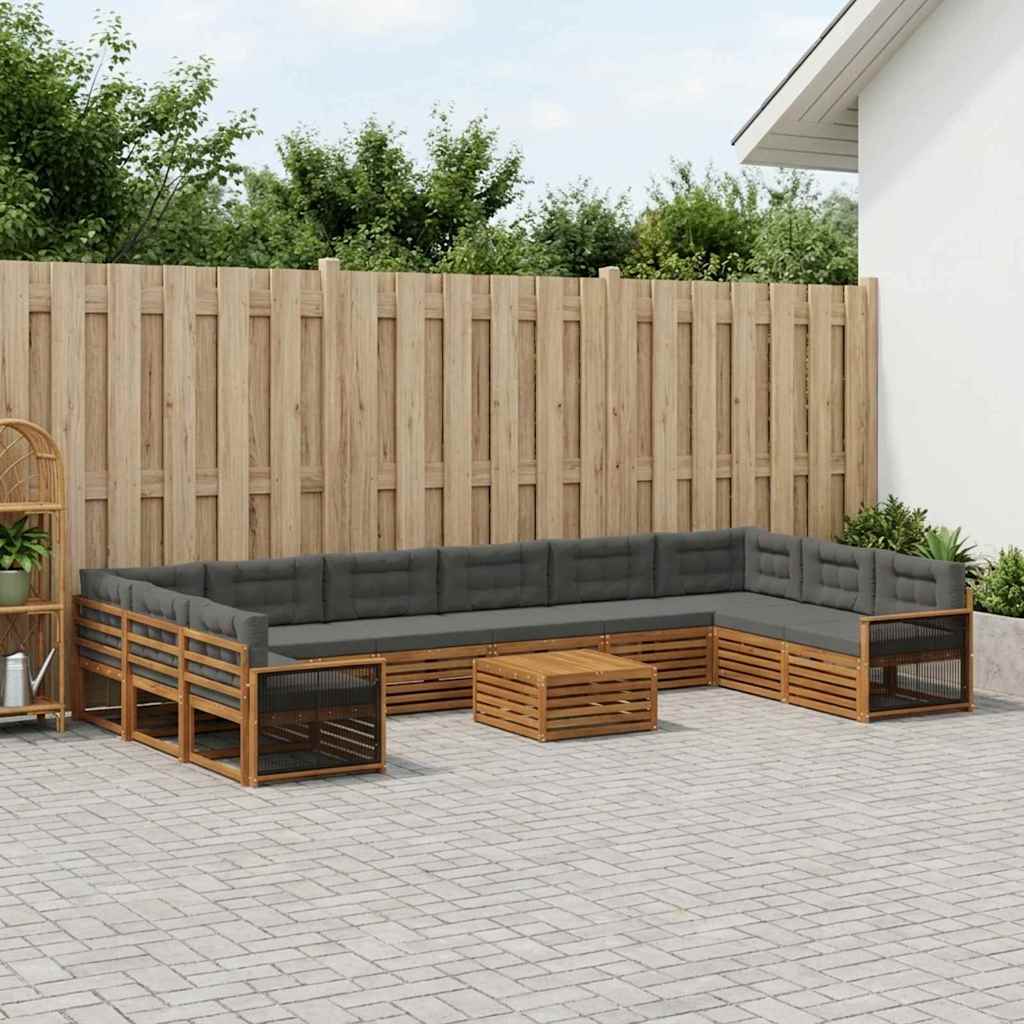 Sofagarnituren mit Kissen 11 pcs Massivholz Akazie