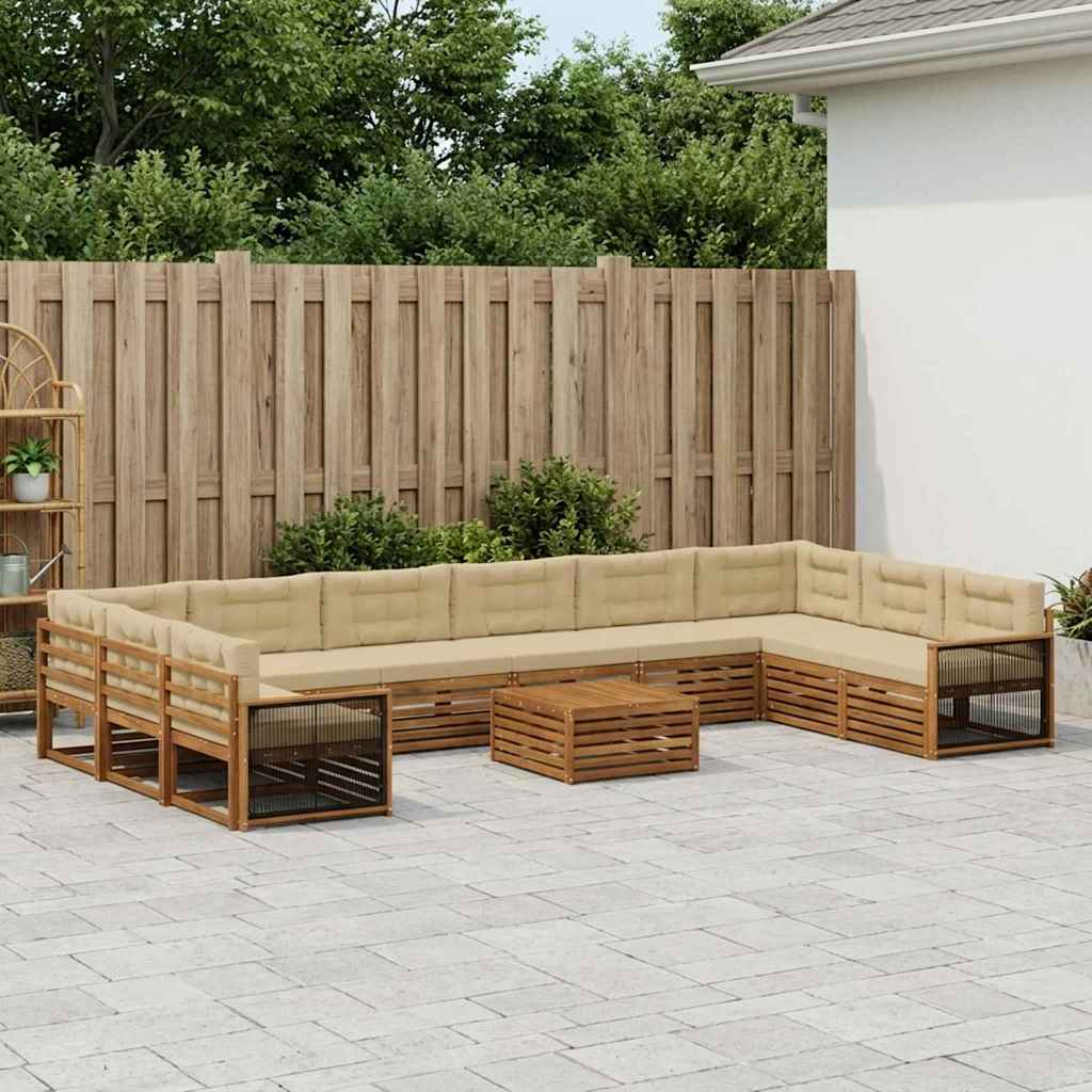 Sofagarnituren mit Kissen 11 pcs Massivholz Akazie
