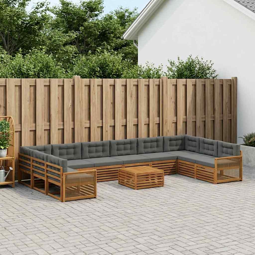 Sofagarnituren mit Kissen 11 pcs Massivholz Akazie