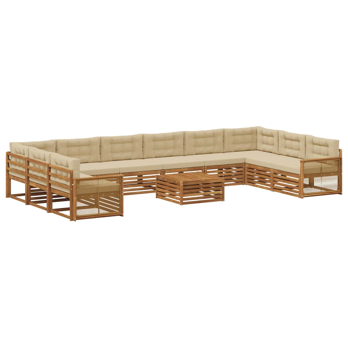 Sofagarnituren mit Kissen 11 pcs Massivholz Akazie