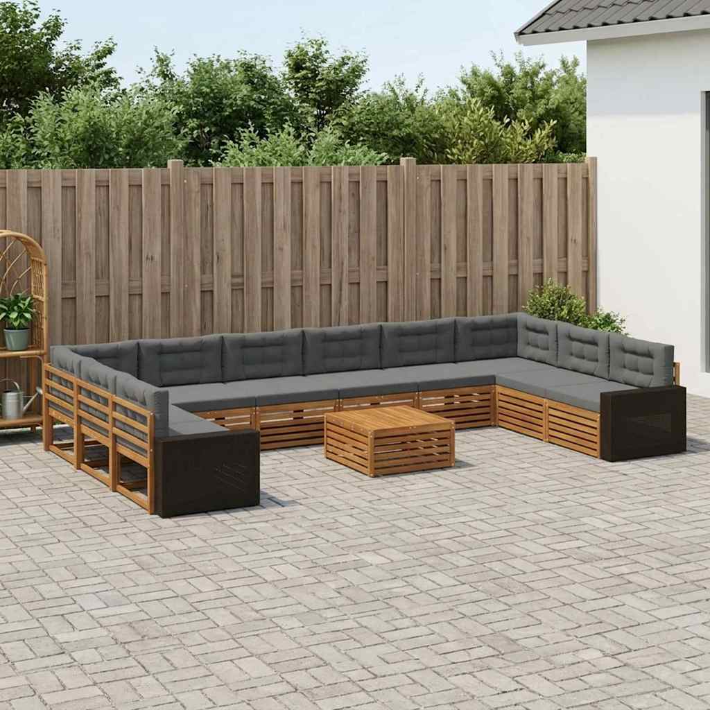 Sofagarnituren mit Kissen 11 pcs Massivholz Akazie