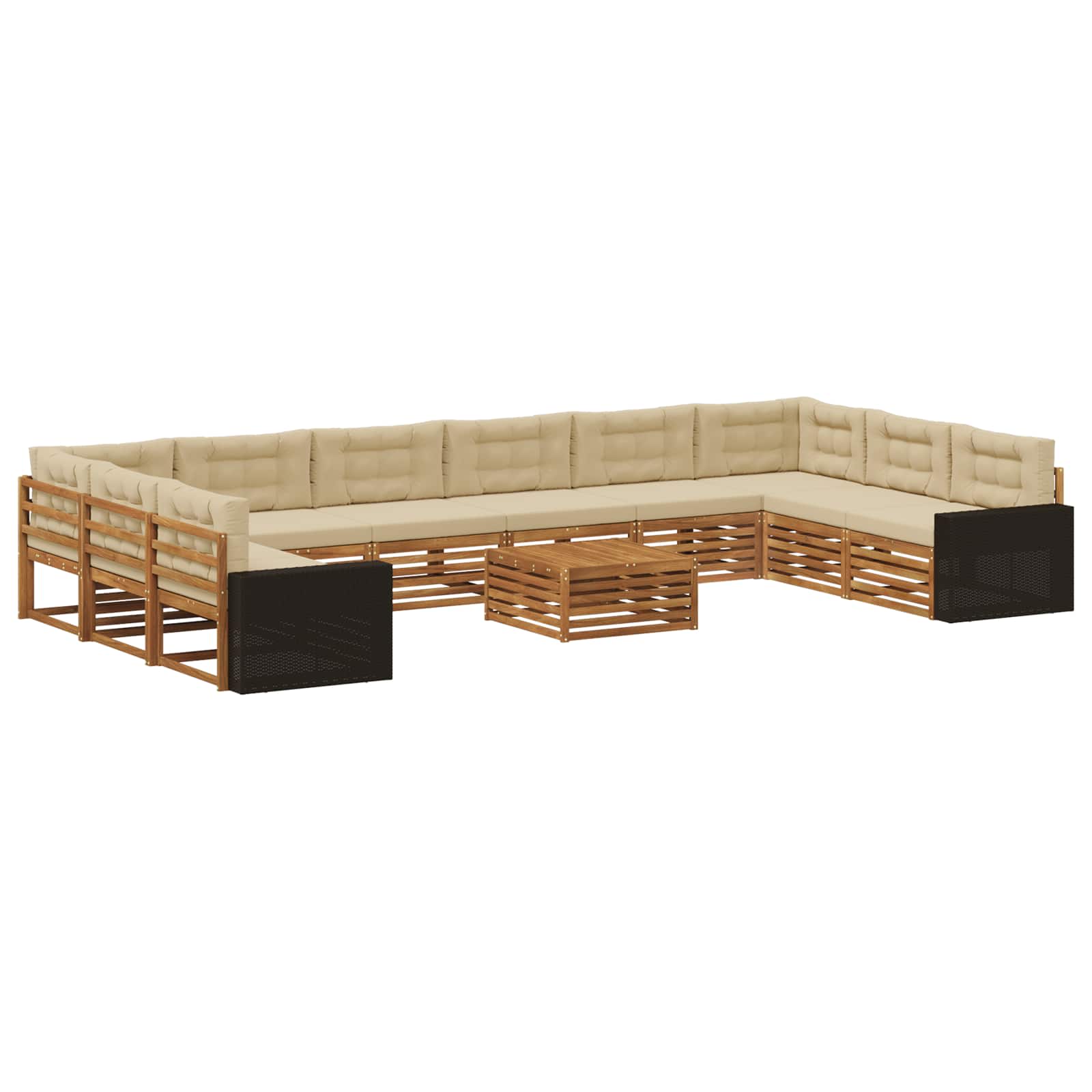Sofagarnituren mit Kissen 11 pcs Massivholz Akazie