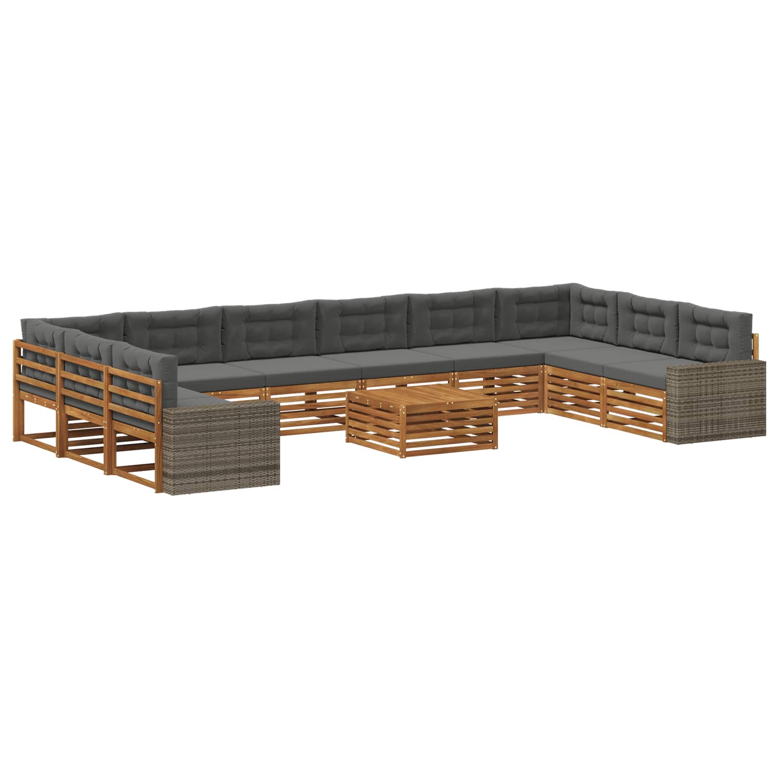 Sofagarnituren mit Kissen 11 pcs Massivholz Akazie