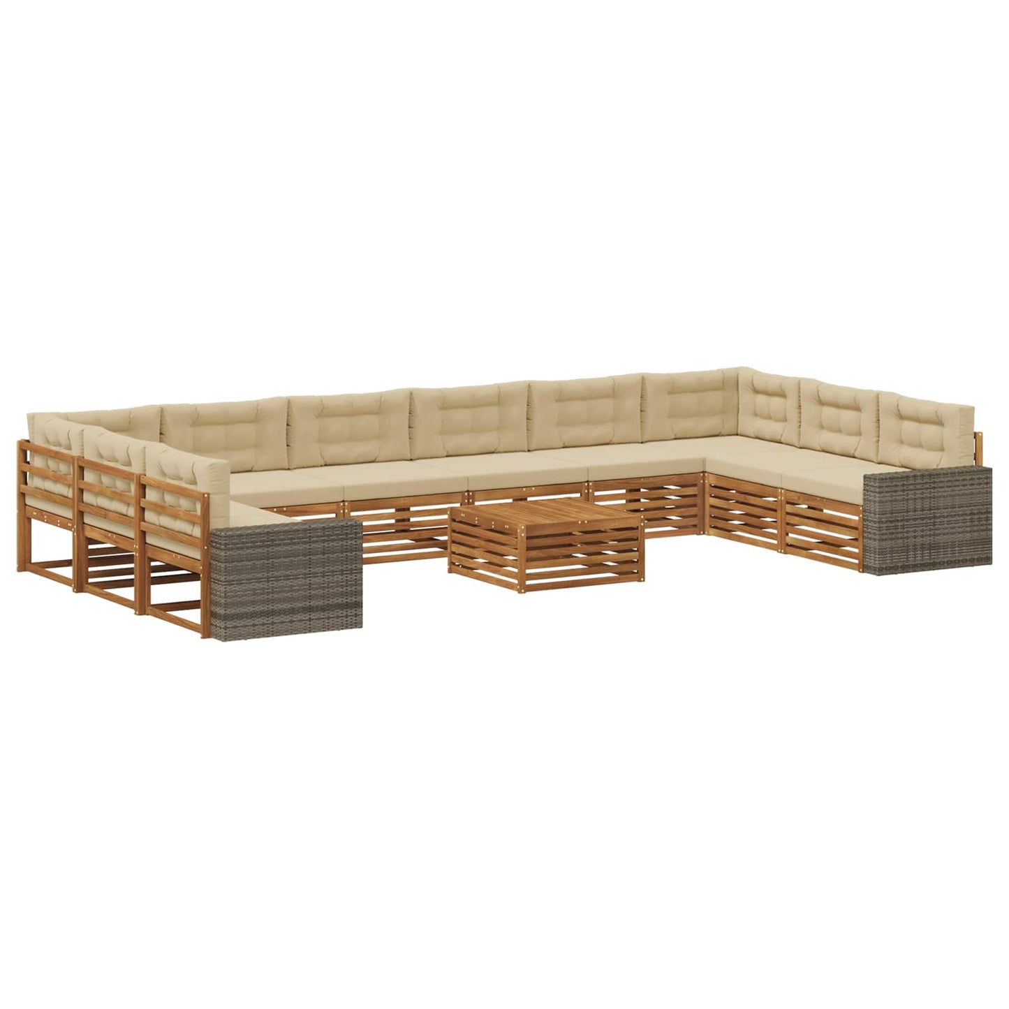 Sofagarnituren mit Kissen 11 pcs Massivholz Akazie