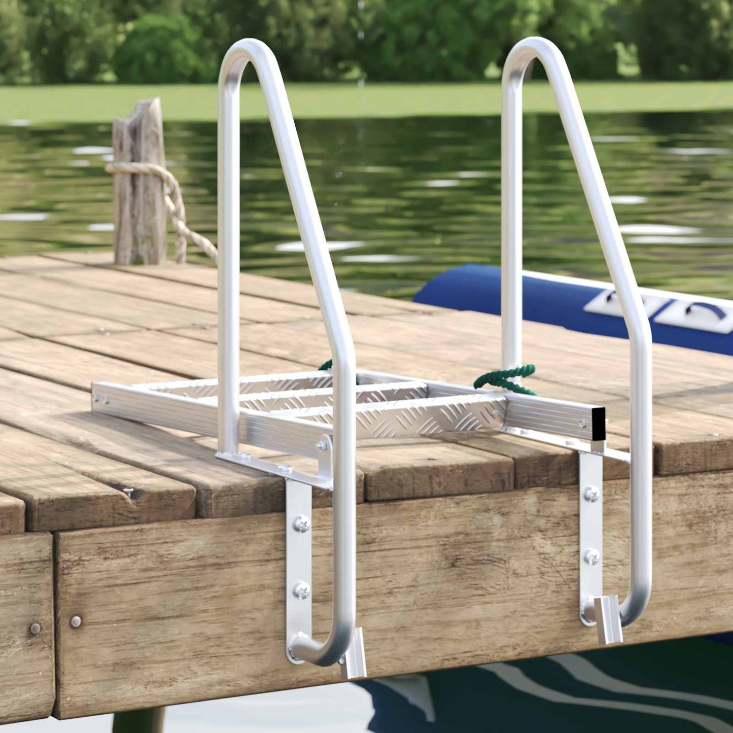 3-Step Dock Ladder Silber 58 x 77 x 144 cm Aluminium