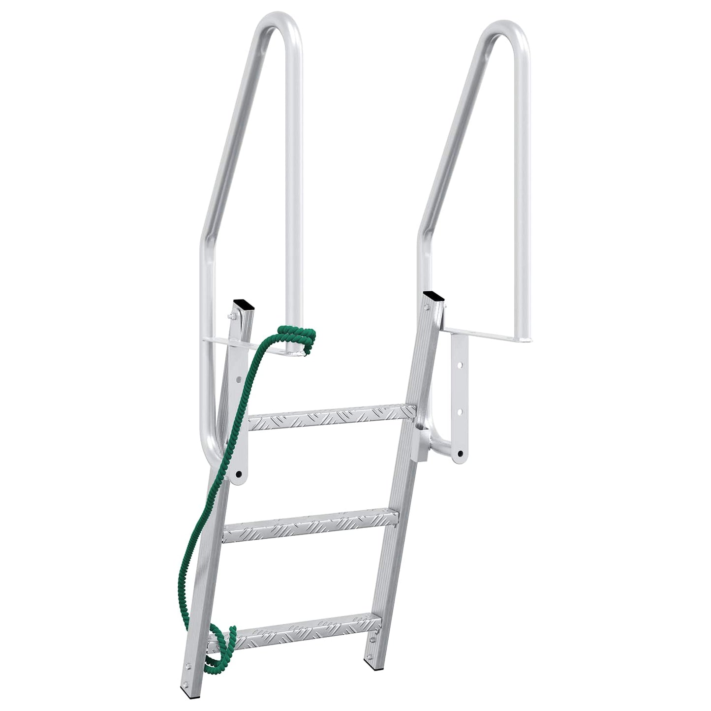 3-Step Dock Ladder Silber 58 x 77 x 144 cm Aluminium