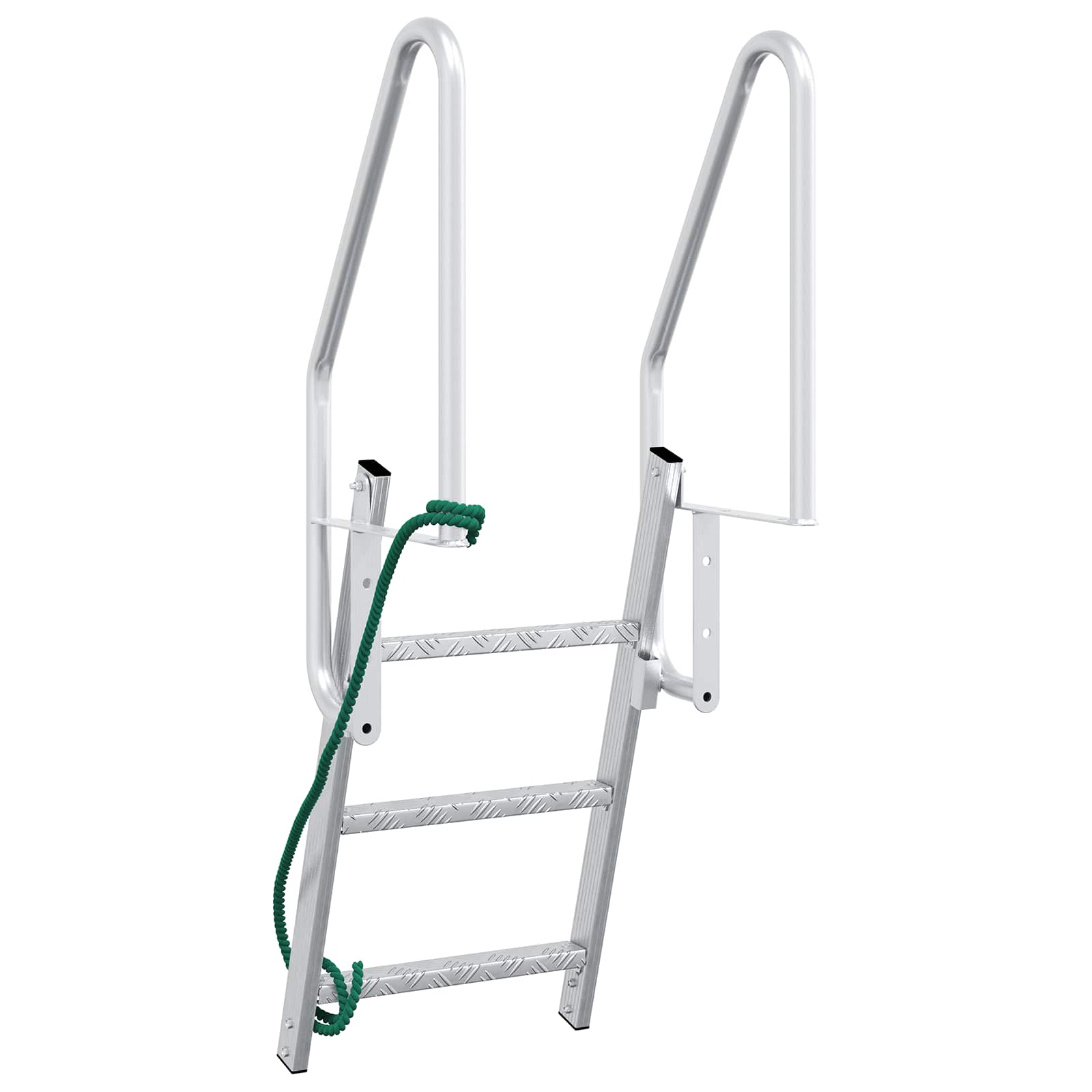 3-Step Dock Ladder Silber 58 x 77 x 144 cm Aluminium