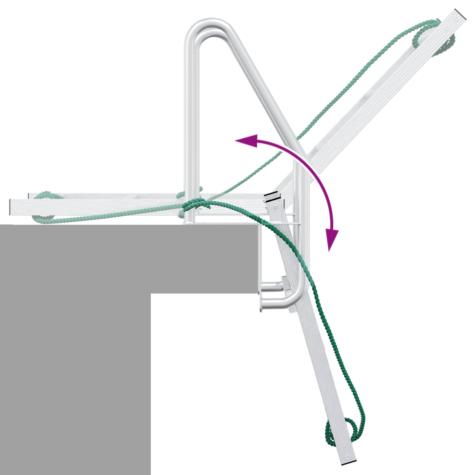 3-Step Dock Ladder Silber 58 x 77 x 144 cm Aluminium