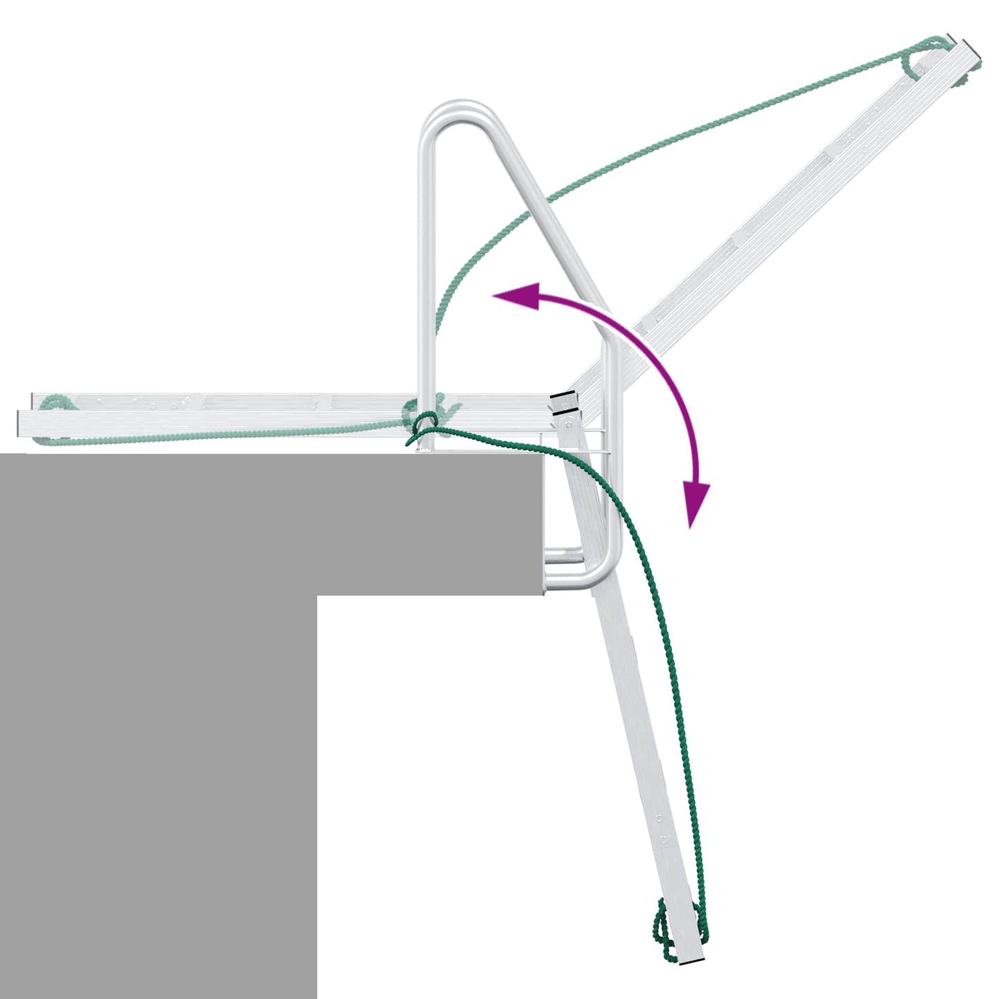 4-Stufen Dockleiter Silber 58 x 77 x 166 cm Aluminium