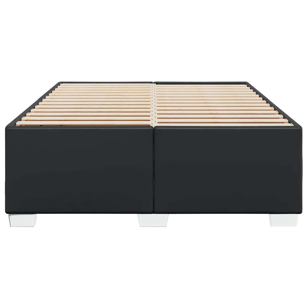 Bettgestell ohne Matratze Schwarz 137x190 cm Kunstleder