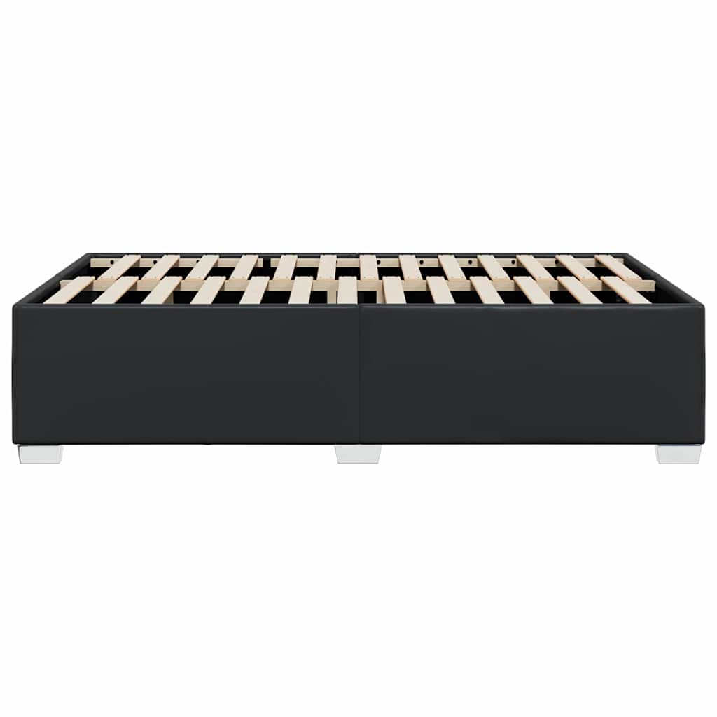 Bettgestell ohne Matratze Schwarz 137x190 cm Kunstleder