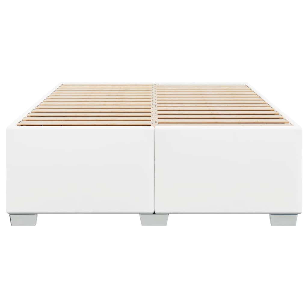 Bettgestell ohne Matratze Weiß 137x190 cm Kunstleder