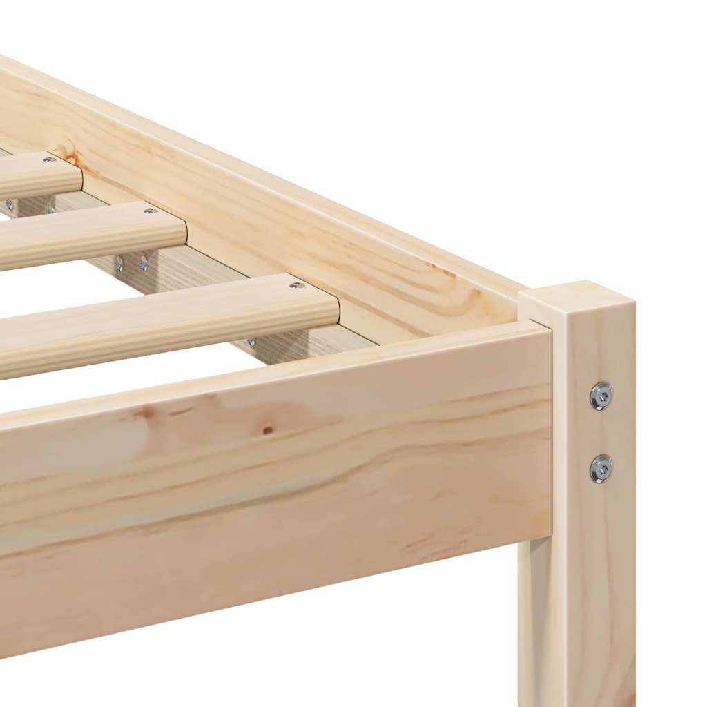 Bettgestell mit Kopfteil Braun 135 x 190 cm Massivholz Kiefer