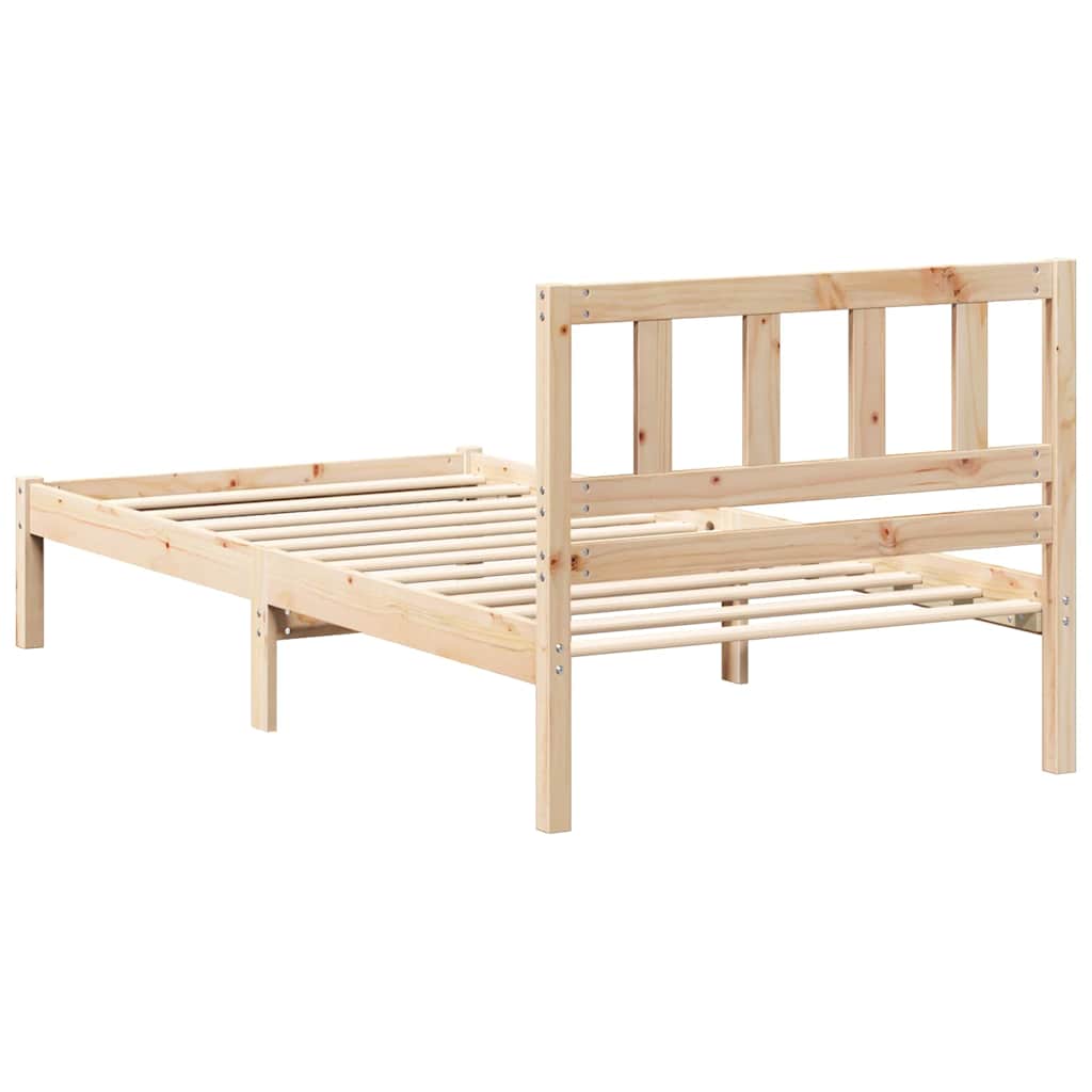 Bettrahmen mit Kopfteil Braun 80 x 200 cm Massives Kiefernholz