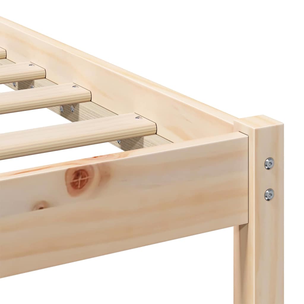 Bettgestell mit Kopfteil Braun 100 x 200 cm Massivholz Kiefer