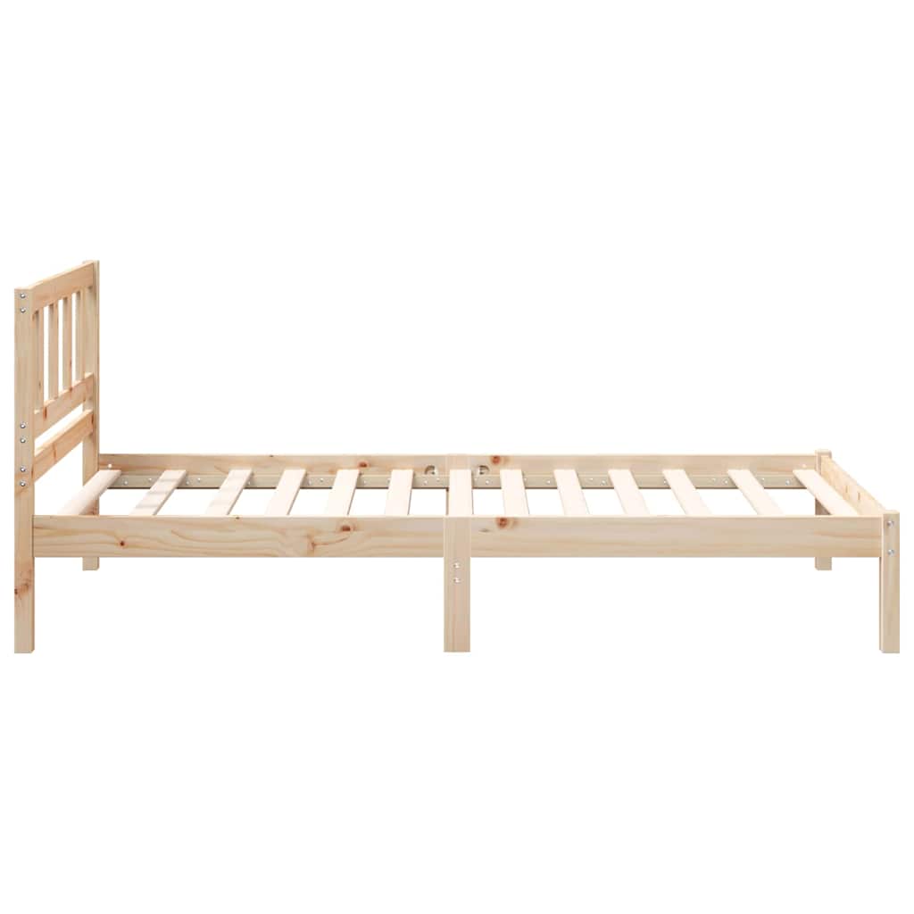Bettrahmen mit Kopfteil Braun 75 x 190 cm Massives Kiefernholz