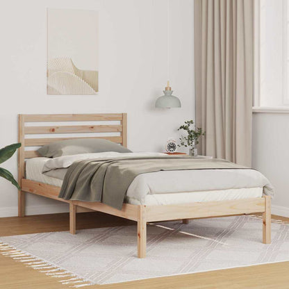 Bettrahmen mit Kopfteil Braun 90 x 200 cm Massives Kiefernholz