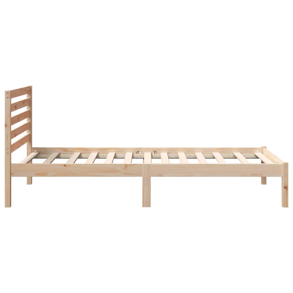 Bettrahmen mit Kopfteil Braun 90 x 190 cm Massives Kiefernholz