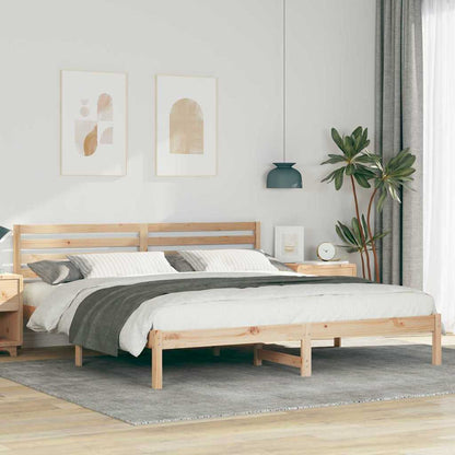 Bettrahmen mit Kopfteil Braun 200 x 200 cm Massives Kiefernholz