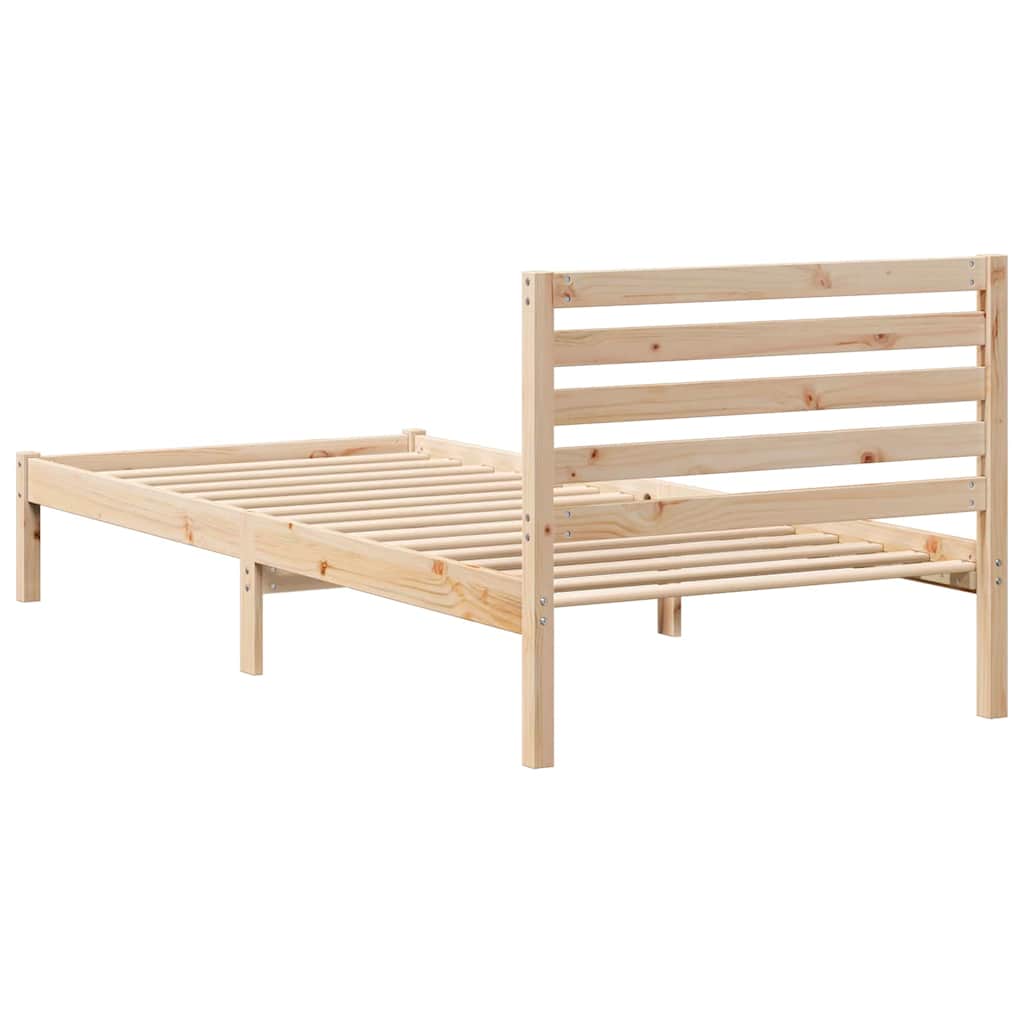 Bettrahmen mit Kopfteil Braun 80 x 210 cm Massives Kiefernholz